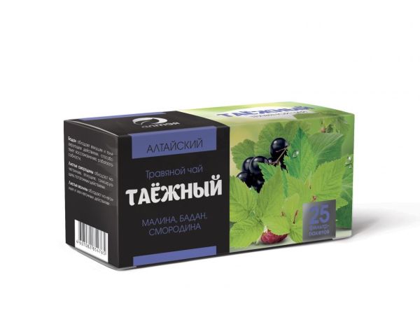 Изображение товара Чай травяной Таежный (бадан, смородина, малина), 25 пакетиков Чай травяной Таежный (бадан, смородина, малина), 25 пакетиков фотография